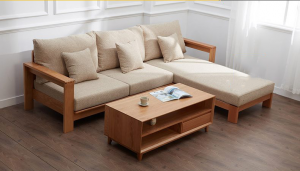  Sofa giường được làm bằng chất liệu da thật, mềm mại, với màu sắc tương phản với tay vịn rất độc đáo và sang trọng