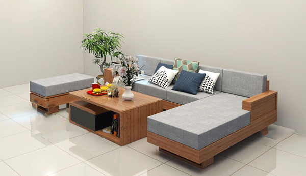 Mẫu sofa gỗ đẹp cho không gian phòng khách hoàn hảo
