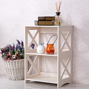 Mẫu kệ trang trí 2 tầng CNC cho không gian sống gọn gàng